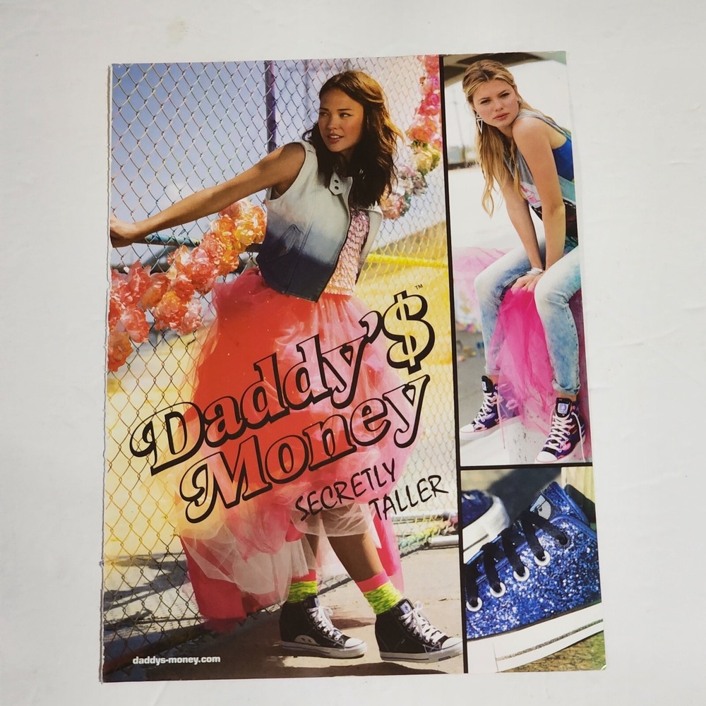 Daddy'$ Money Secretly Taller Shoes Print Ad Colorful Clipping 2000s Vintage